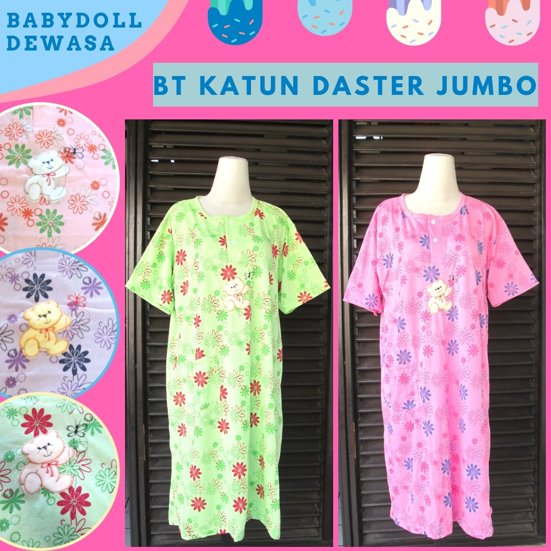 Supplier Baju Tidur KATUN DASTER JUMBO Dewasa Murah Bandung