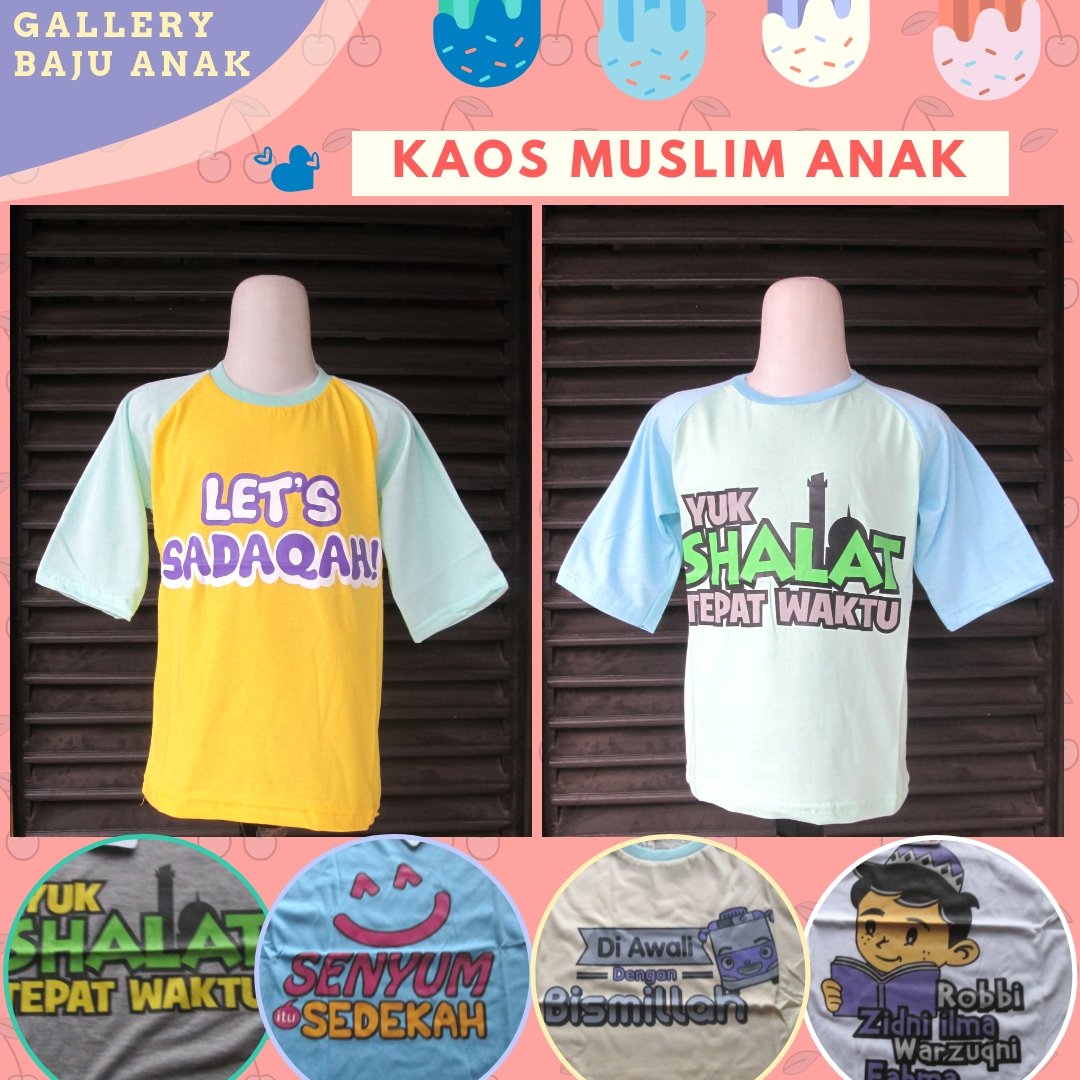 Supplier Kaos Muslim Anak karakter Termurah