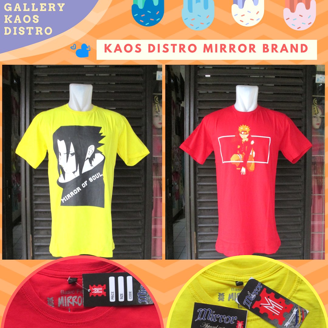 Konveksi Kaos Distro Mirror Brand Dewasa Terbaru Murah di Bandung 34Ribu