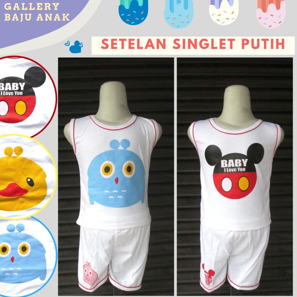 Distributor Setelan Vin Singlet Anak Karakter Murah di ...