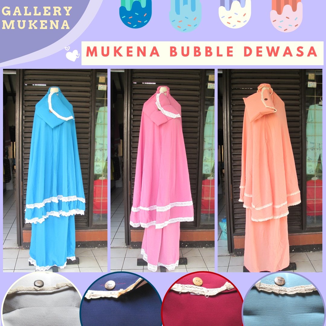 Distributor Mukena Bubble Krep Exclusive Dewasa Murah di Bandung 125Ribu