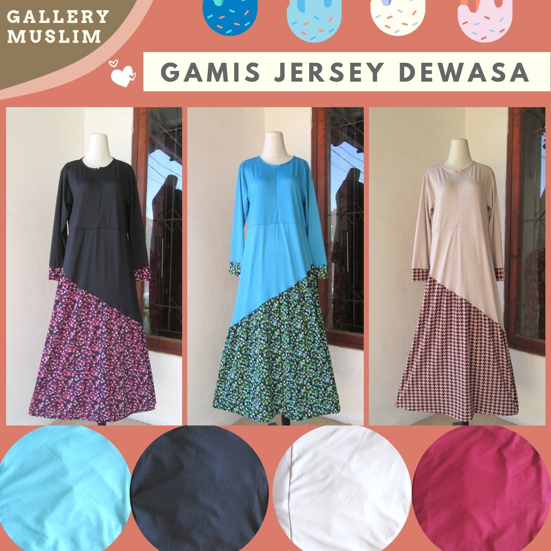 Distributor Gamis Jersey Dewasa Termurah di Bandung Hanya 40RIBUAN