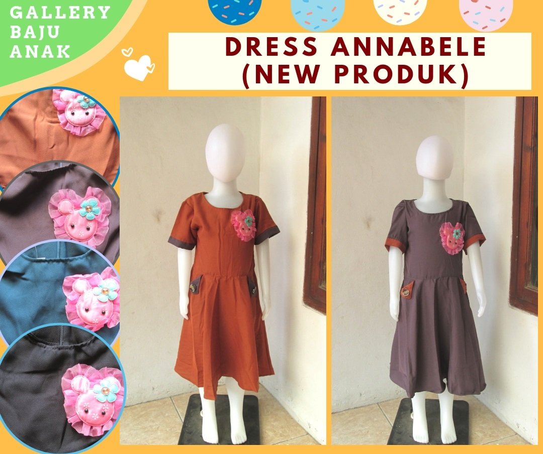 Supplier Dress Annabelle Anak Perempuan Terbaru Murah di Bandung 39RIBUAN