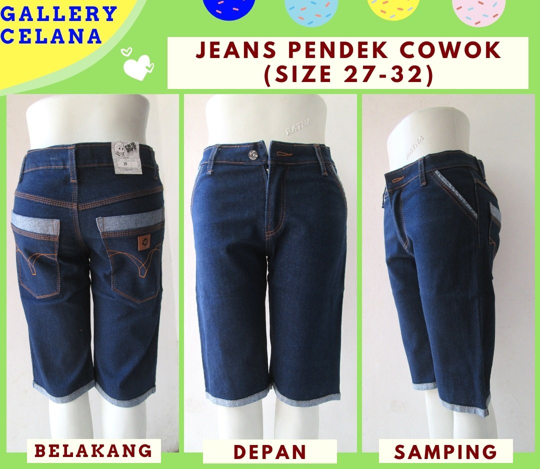 Distributor Celana Jeans Denim Pendek Pria Dewasa Murah Hanya Rp.39.500